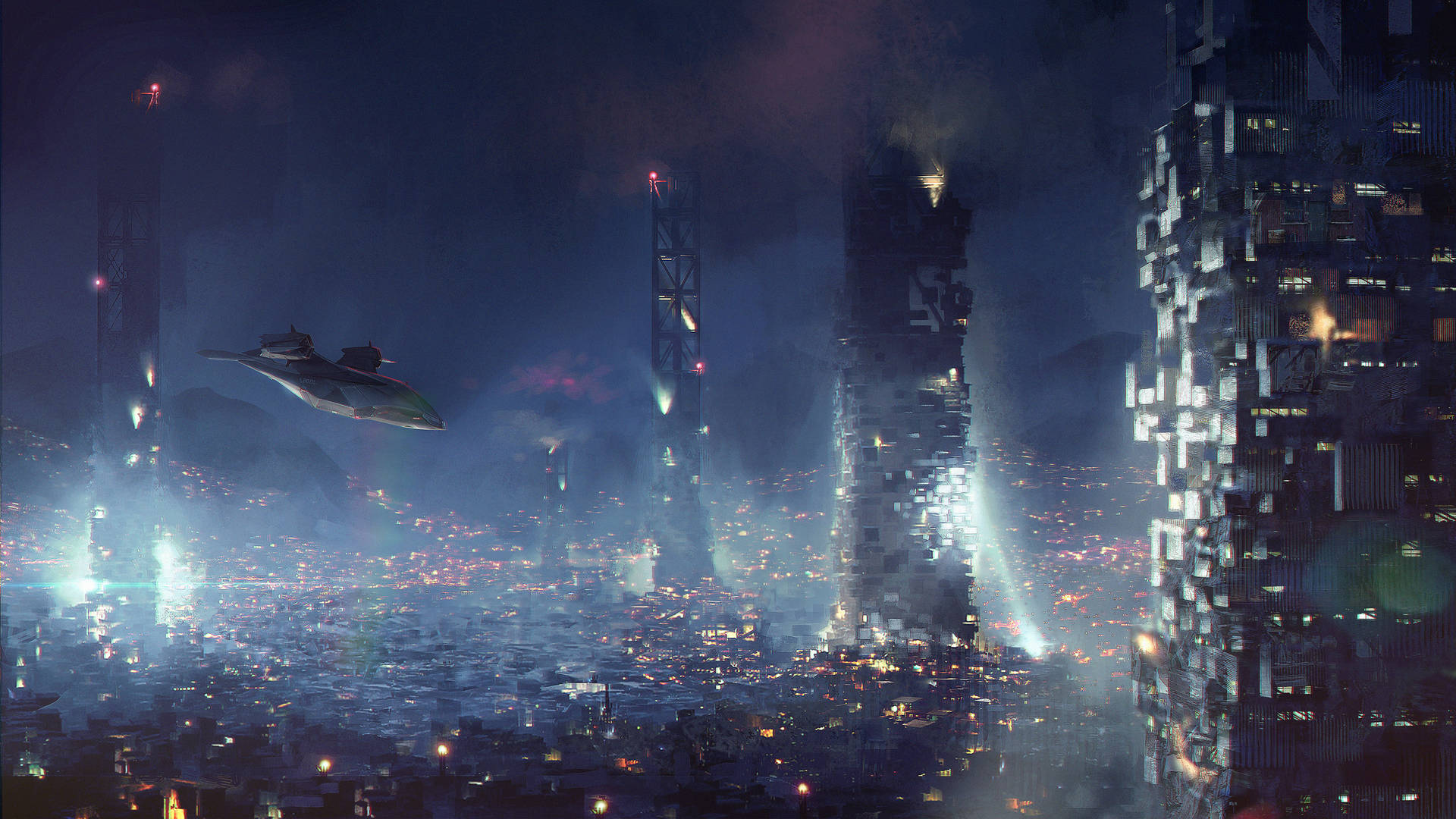 Deus Ex Futuristic City Wallpaper