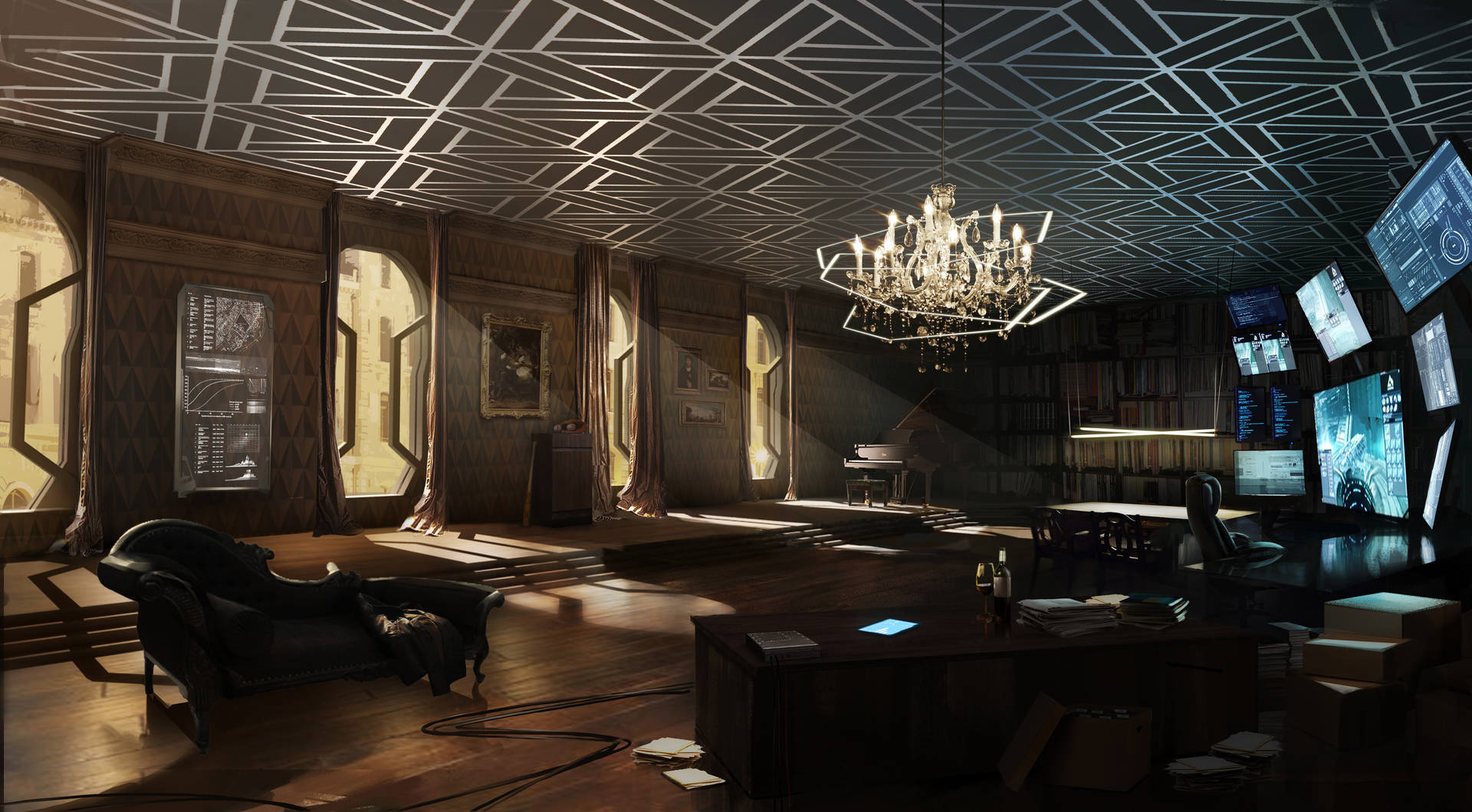 Deus Ex Mankind Divided Futuristic Interior Wallpaper