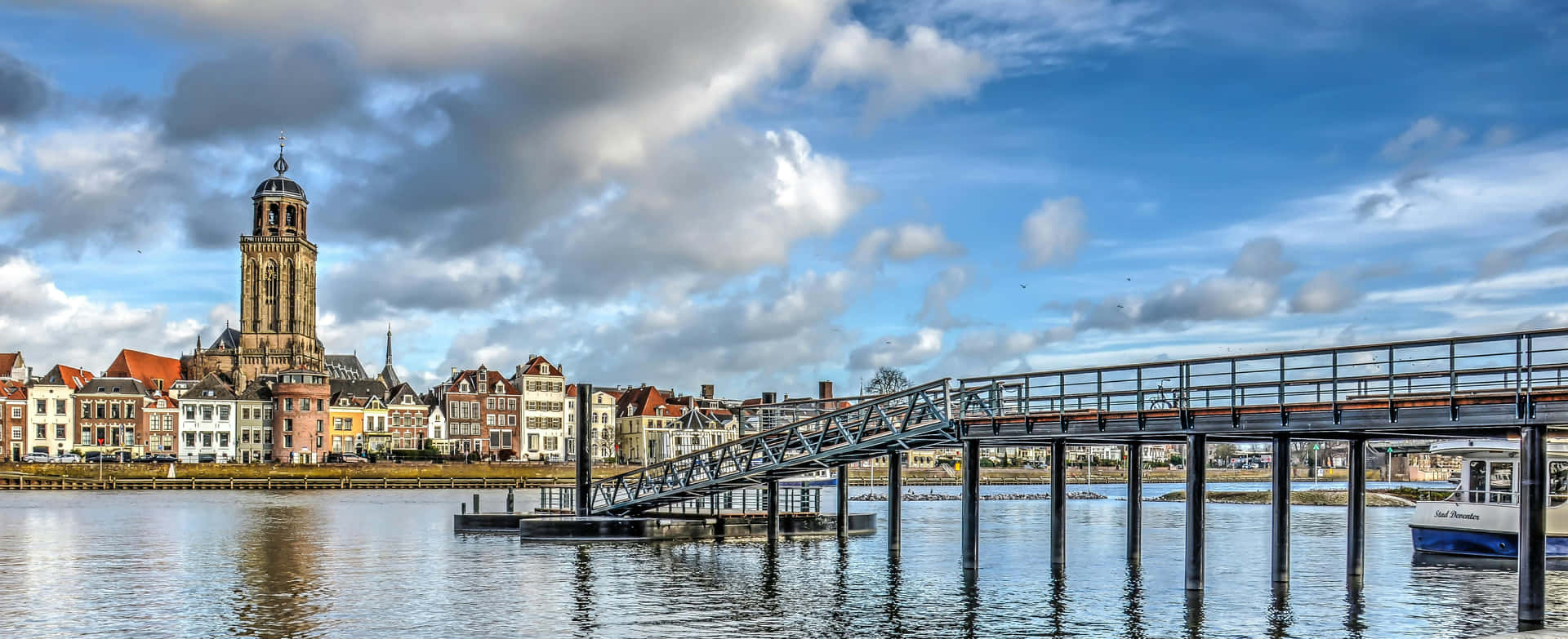 Deventer Skylineand River I Jssel Wallpaper