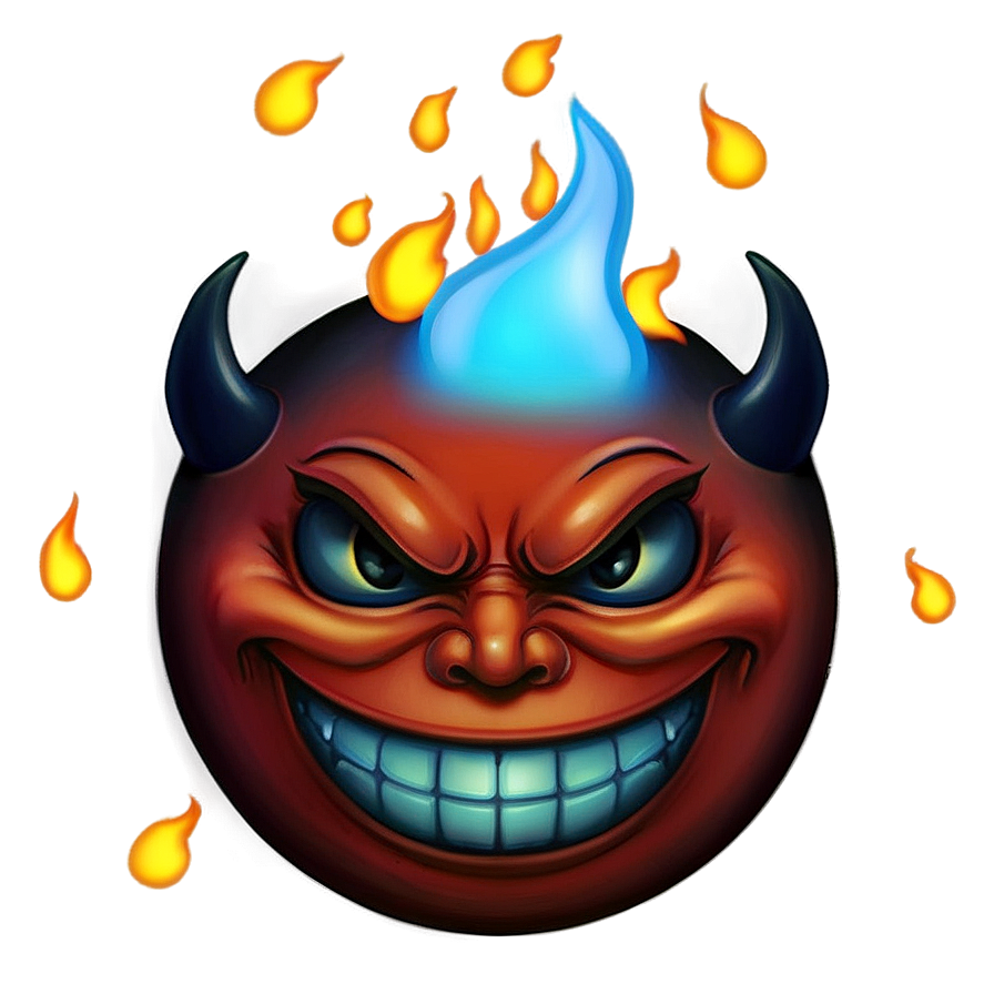 Download Devil Emoji On Fire Png Qsh | Wallpapers.com