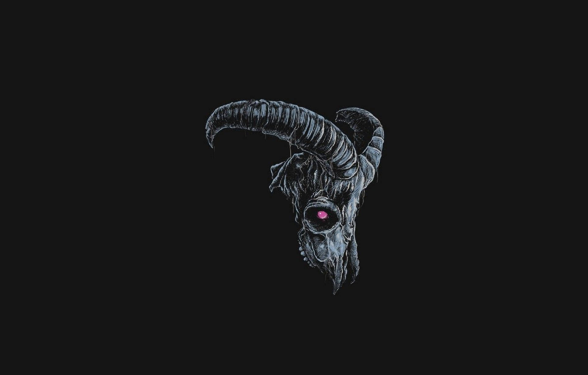 Caption: Striking Image of a Devil Goat in Black Wallpaper
