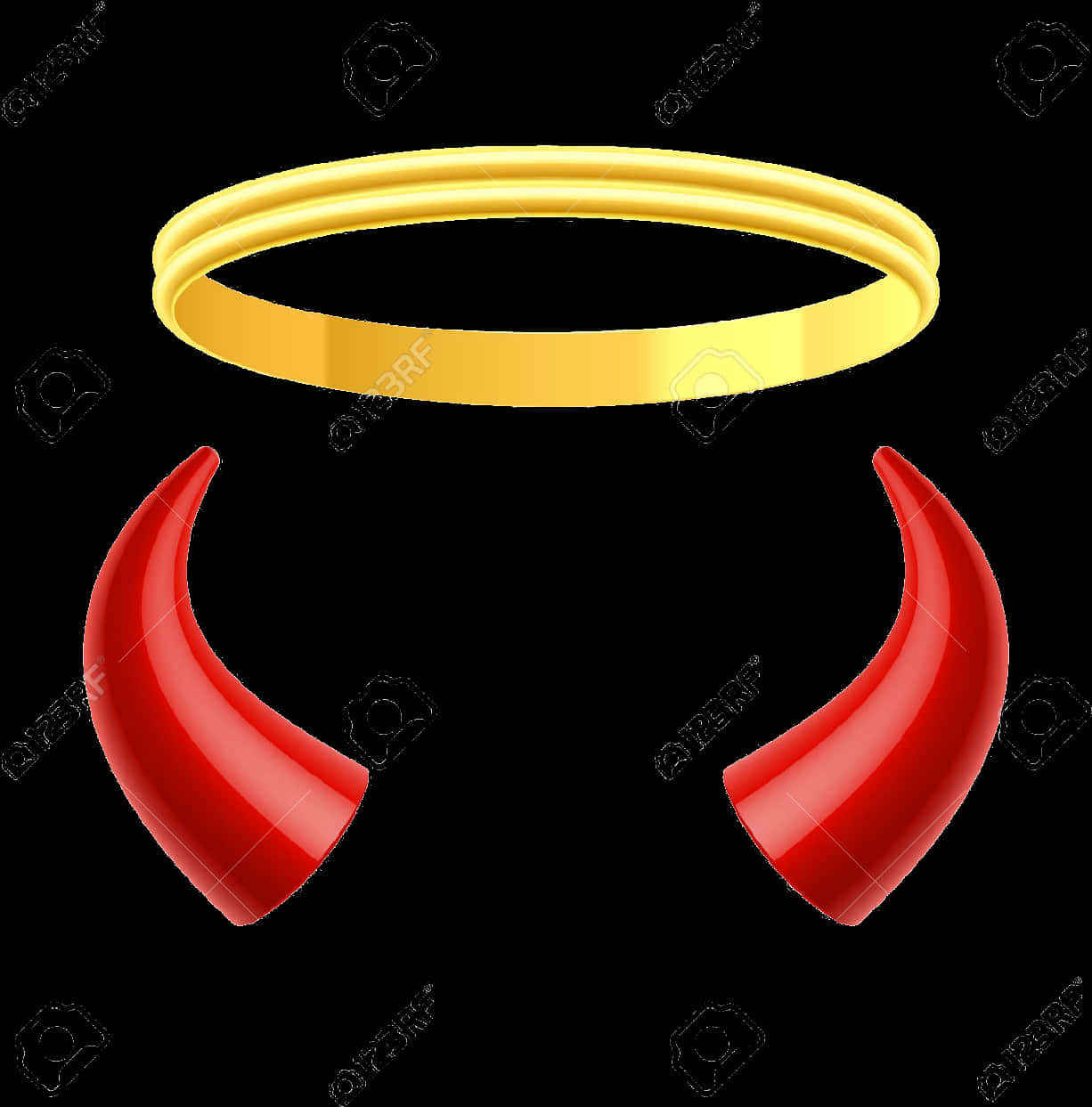 Devil Hornsand Halo Graphic PNG