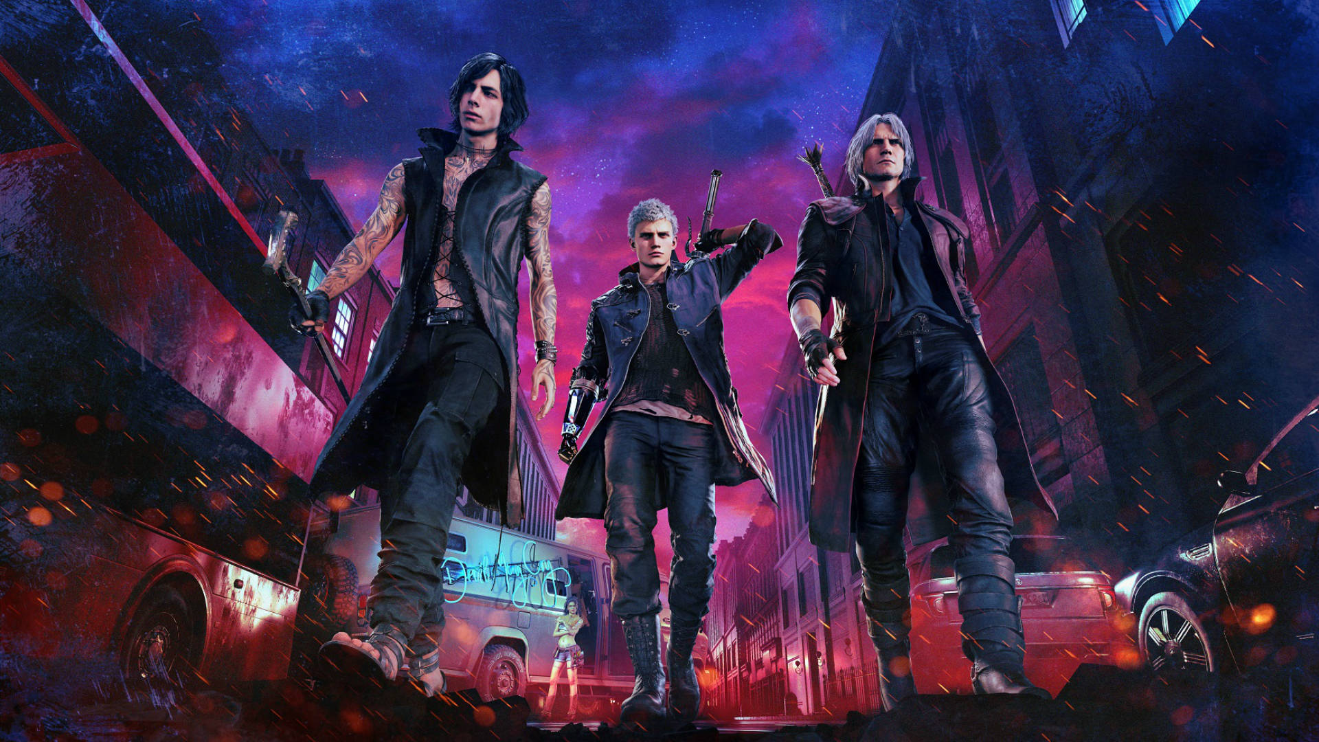 Astonishing Key Art for Devil May Cry 5 Deluxe Edition Wallpaper
