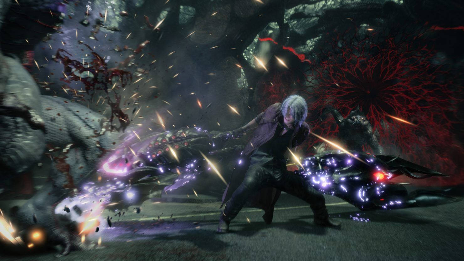 Dante and Nero take on the city by motorcycle in Devil May Cry 5 Wallpaper
