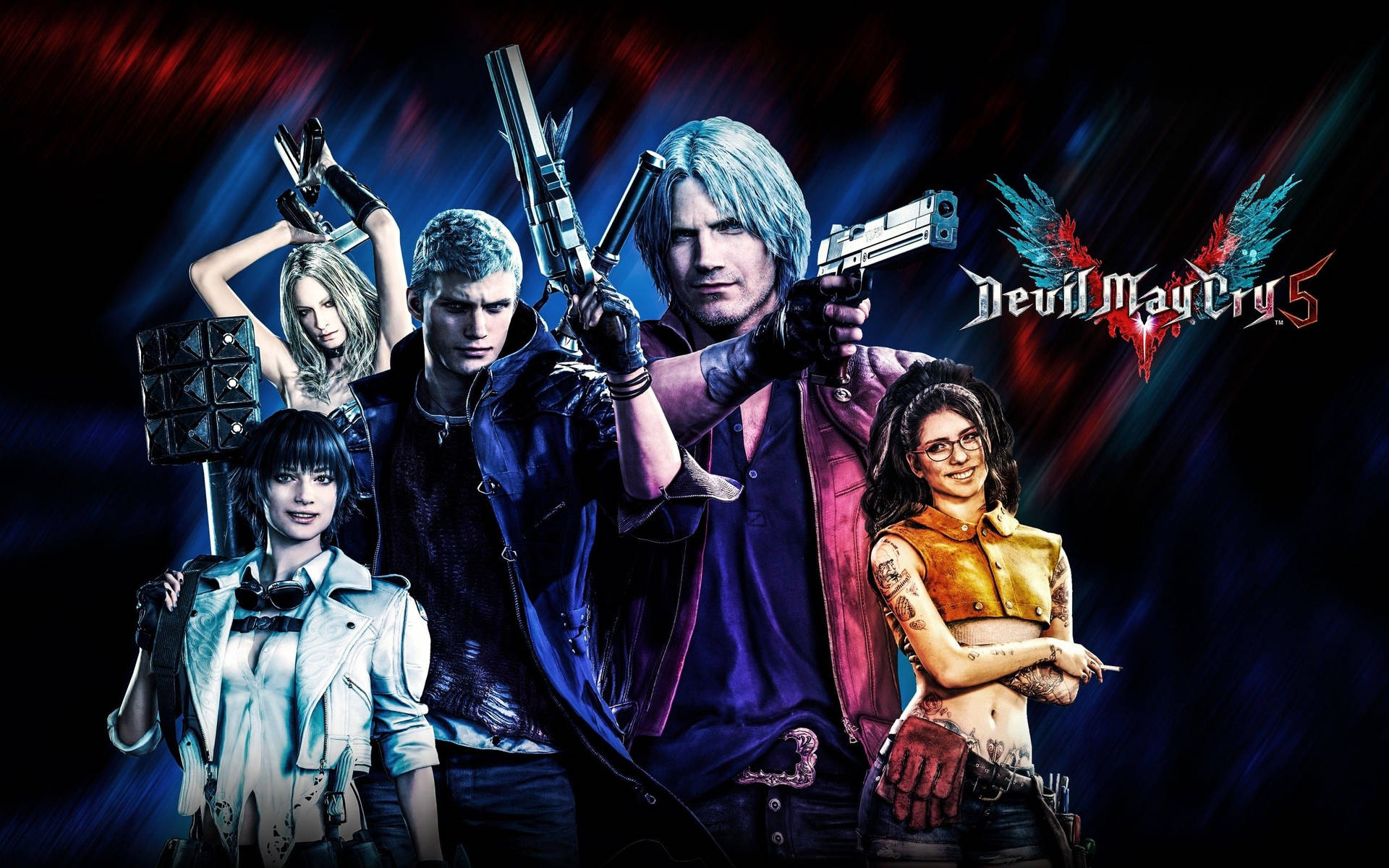The heroes of Devil May Cry 5 prepare to fight Wallpaper