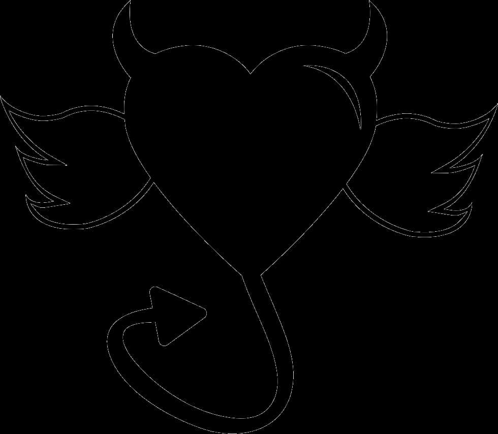 Devilish Love Heartwith Wingsand Tail PNG