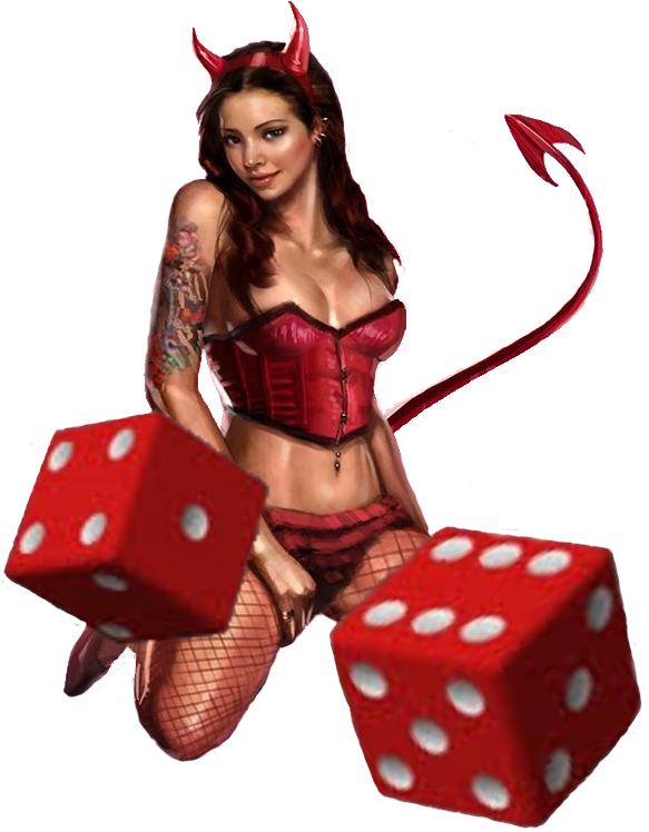 Devilish Luck Pinup Girl PNG