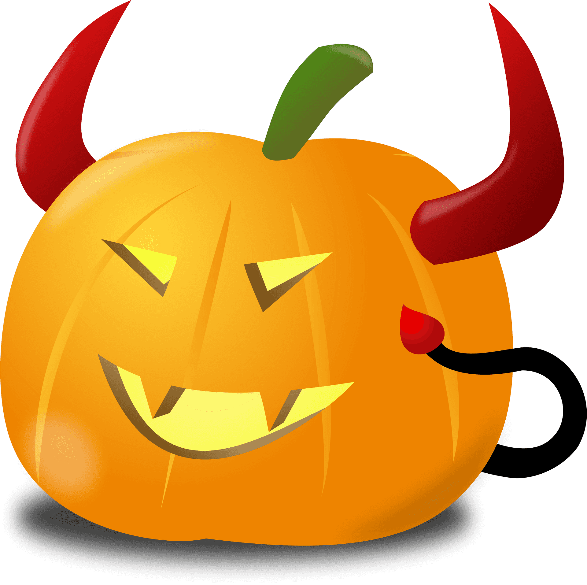 Devilish Pumpkin Cartoon Vector PNG