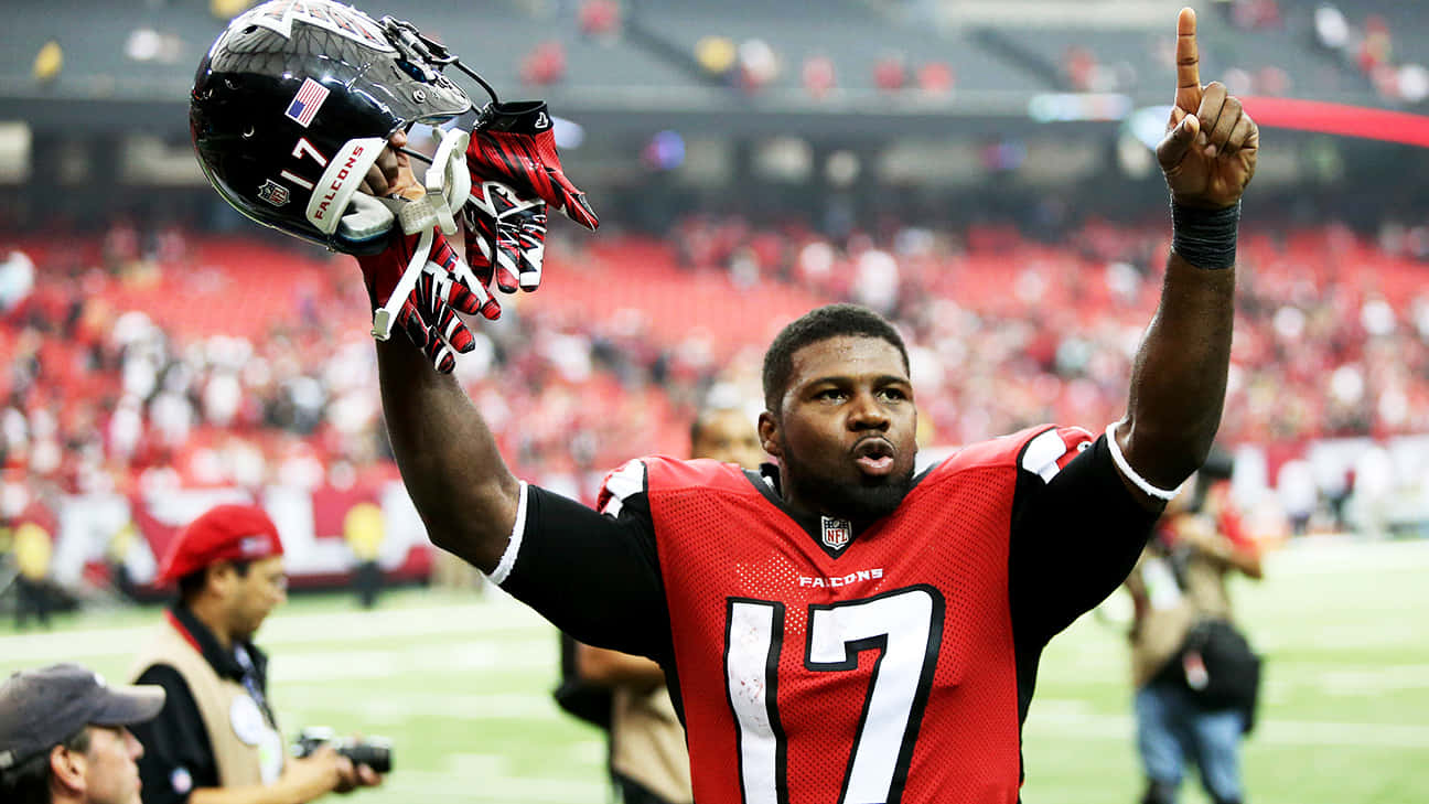 Devin Hester Celebrating Victory Falcons Uniform Wallpaper