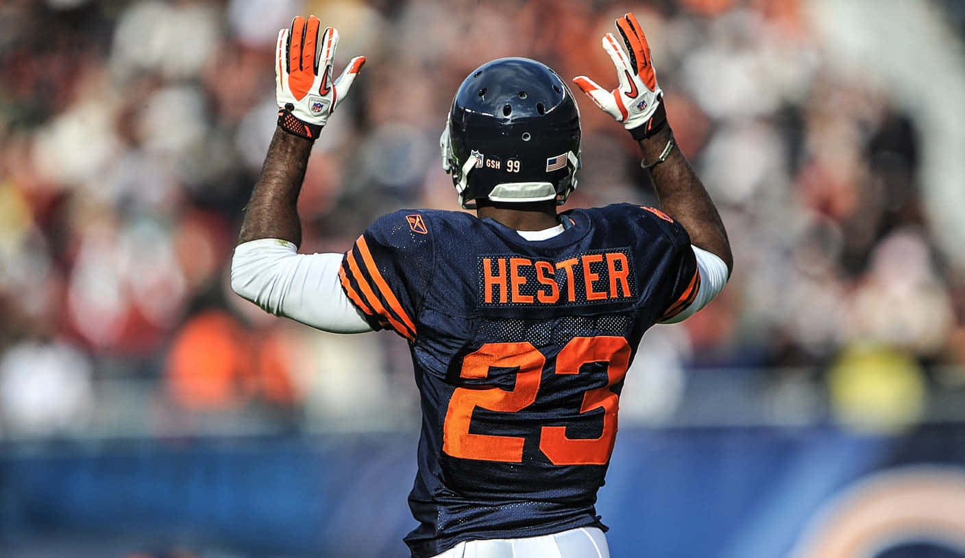 Devin Hester Feirer På Feltet Bakgrunnsbildet