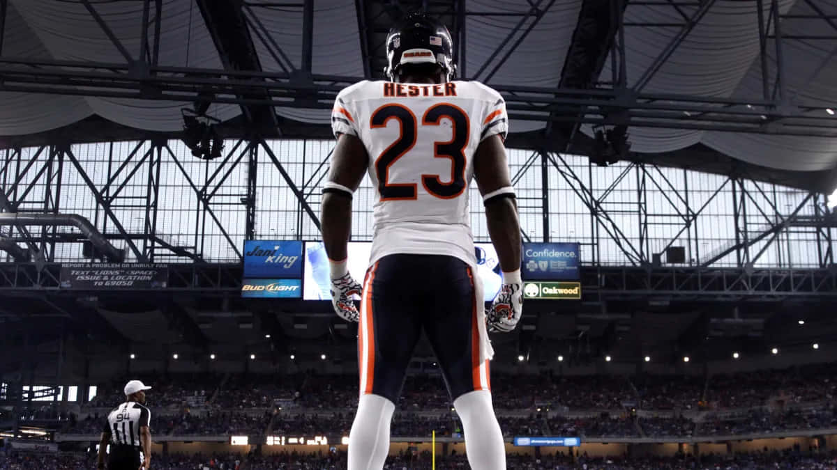 Devin Hester Valmiina Toimintaan Stadionilla Taustakuva