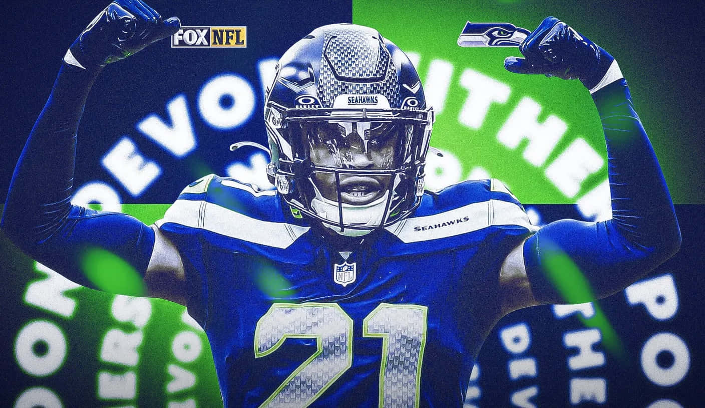 Devon Witherspoon Seahawks Promotionele Kunst Achtergrond