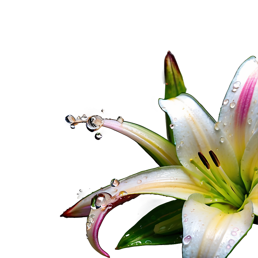 Dew On Lily Flower Png 24 PNG