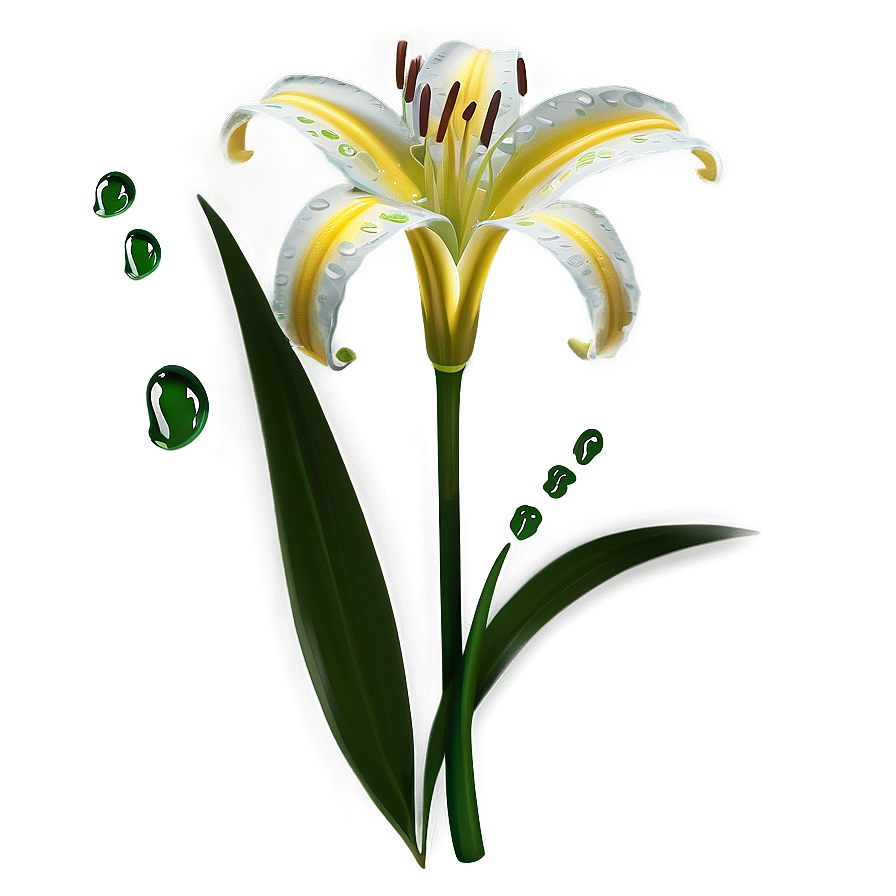 Dew On Lily Flower Png Iis PNG