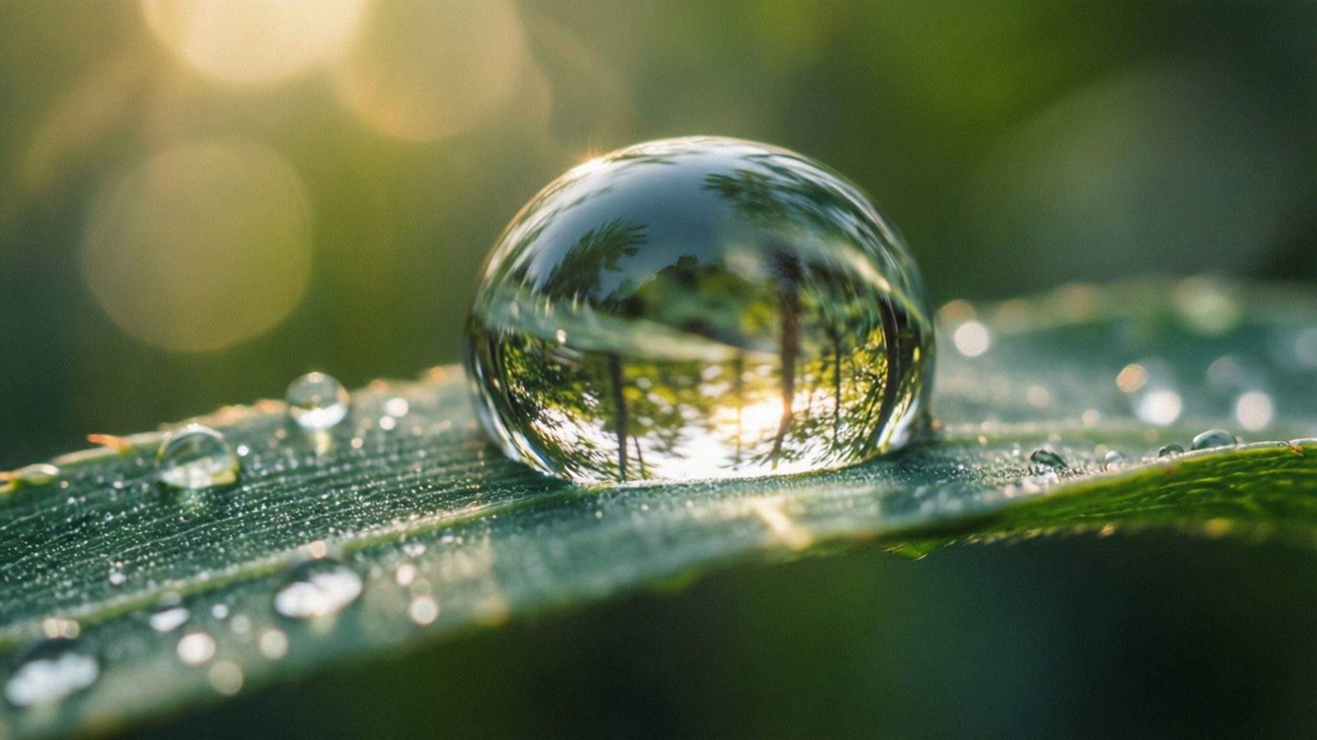 Microcosme de Goutte de Rosée Fonds d'écran