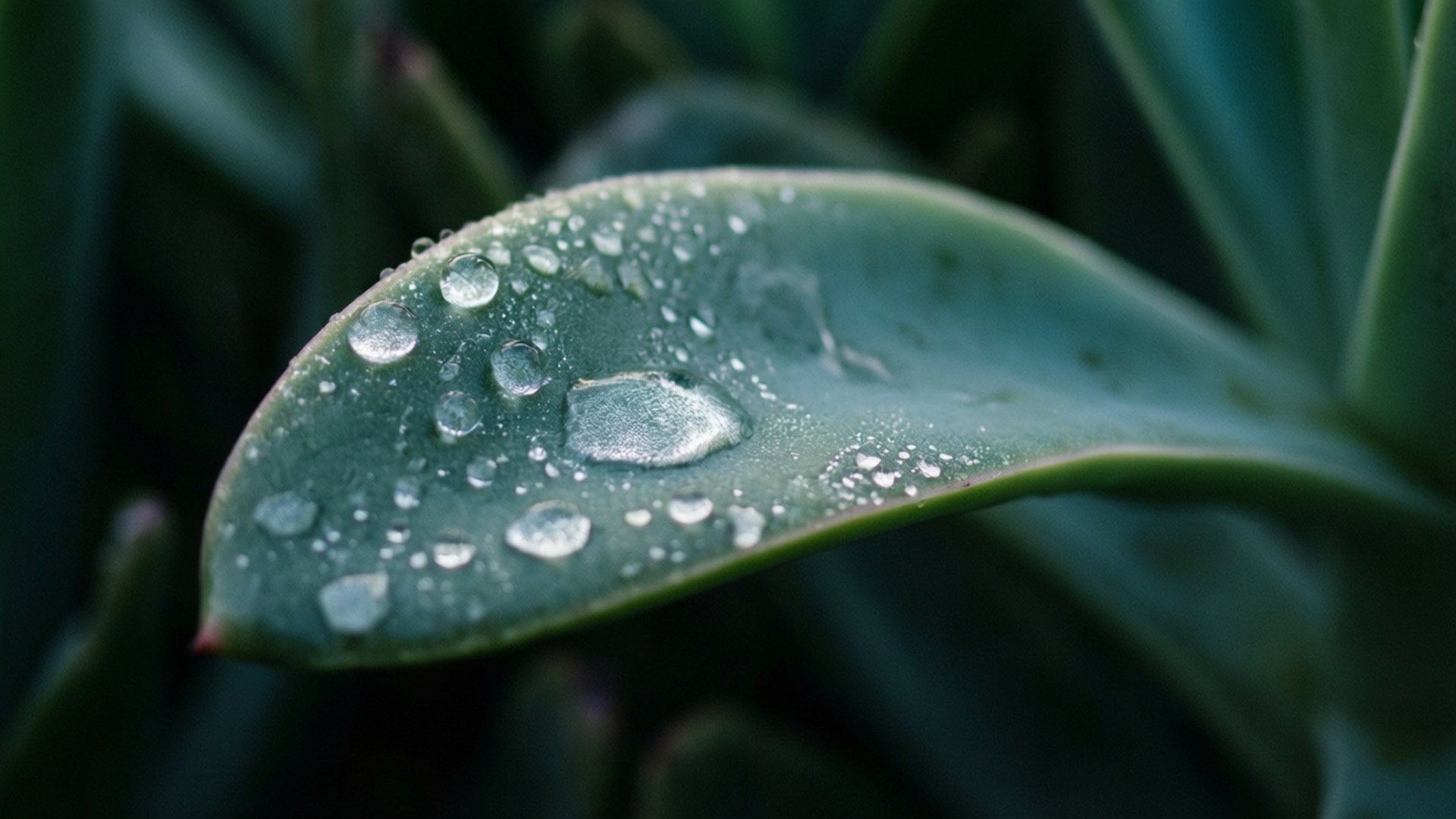 Dewdrop Succulent Leaf Sfondi