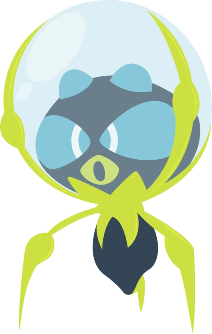 Dewpider, a Water and Bug-type Pokémon in a Simple Artistic Depiction Wallpaper