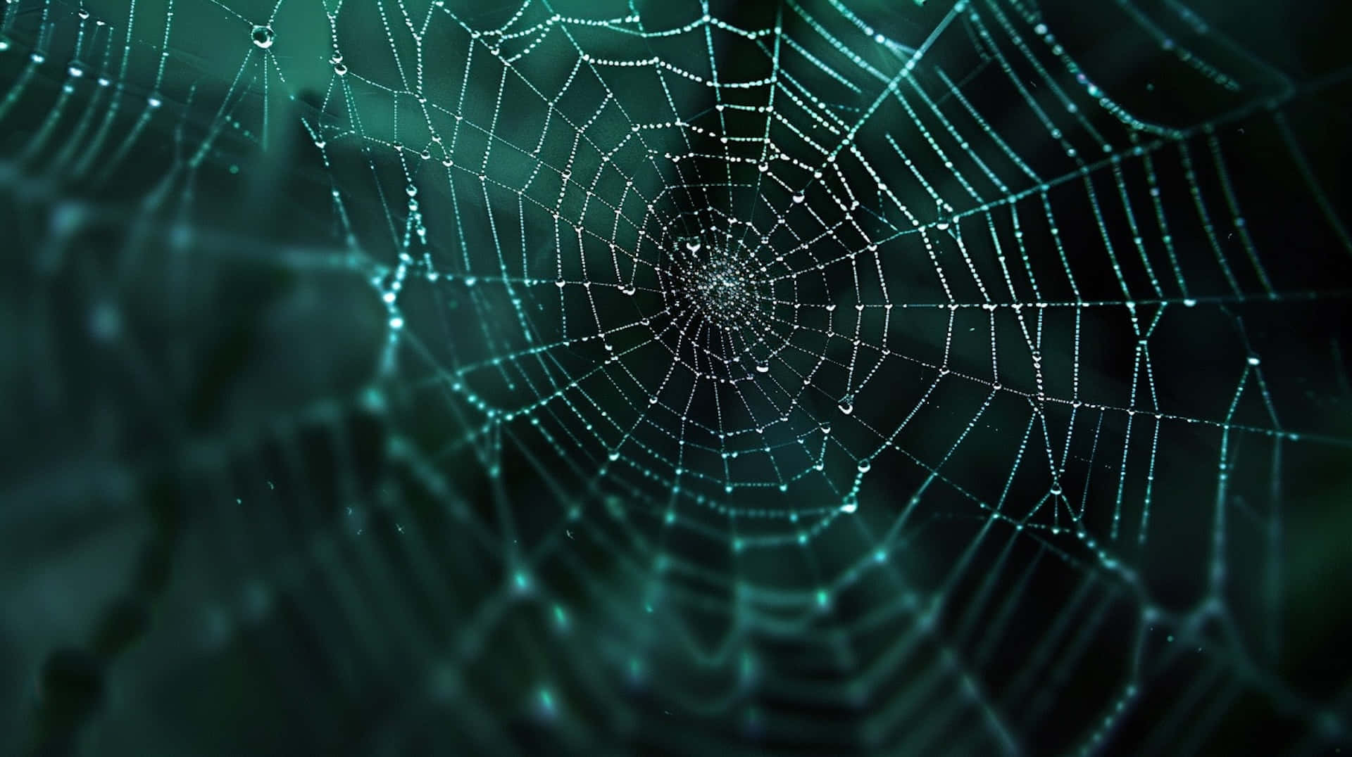 Dewy Spider Web Wallpaper