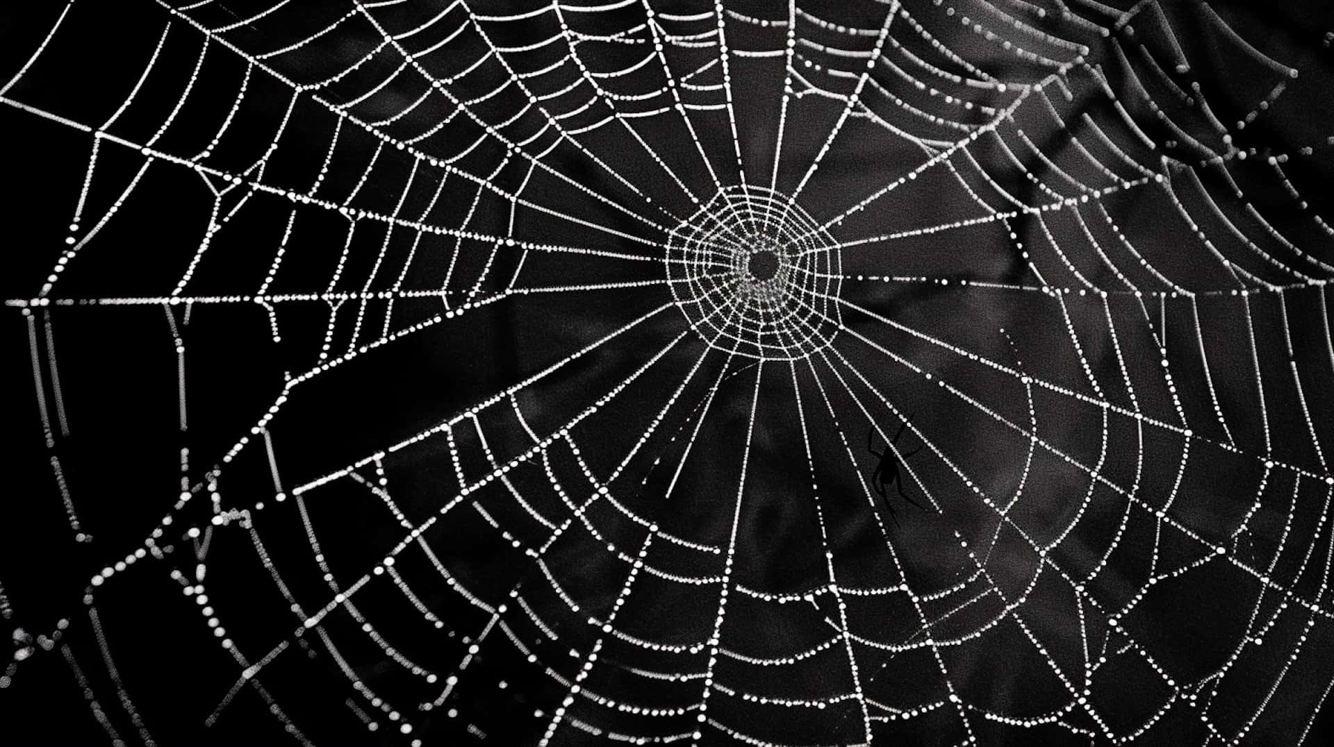 Dewy Spider Web Macro Photography Wallpaper