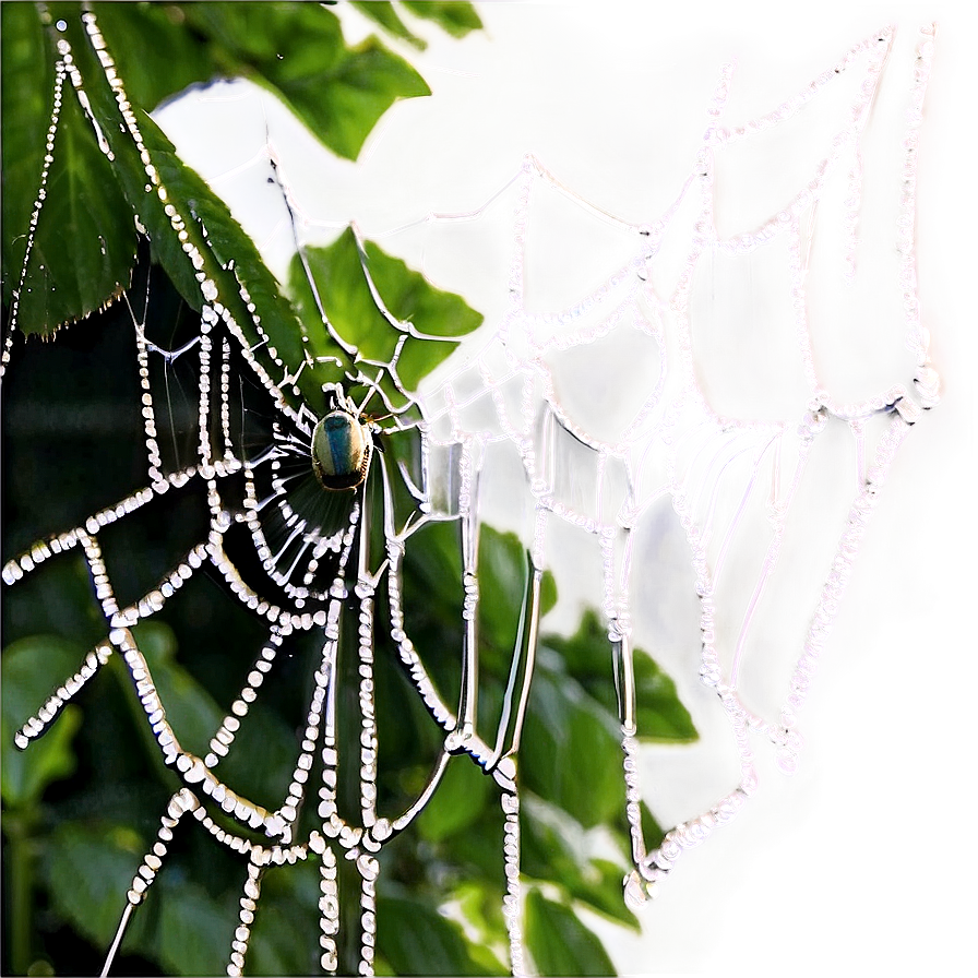 Dewy Spider Webwith Spider PNG
