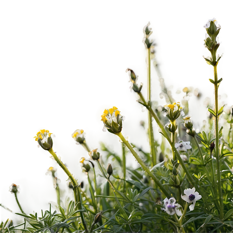 Dewy Wildflowers At Dawn Png 06202024 PNG