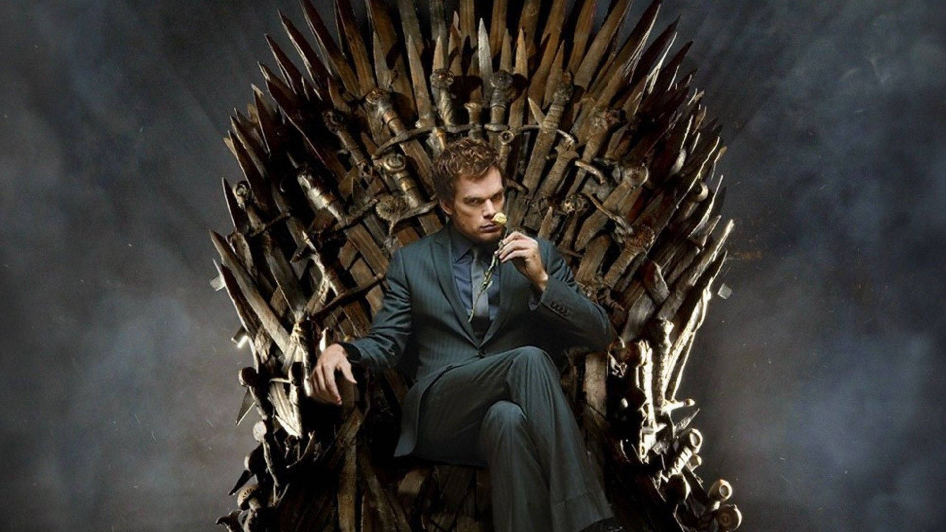 Download Dexter Famous American Actor Iron Throne Wallpaper 