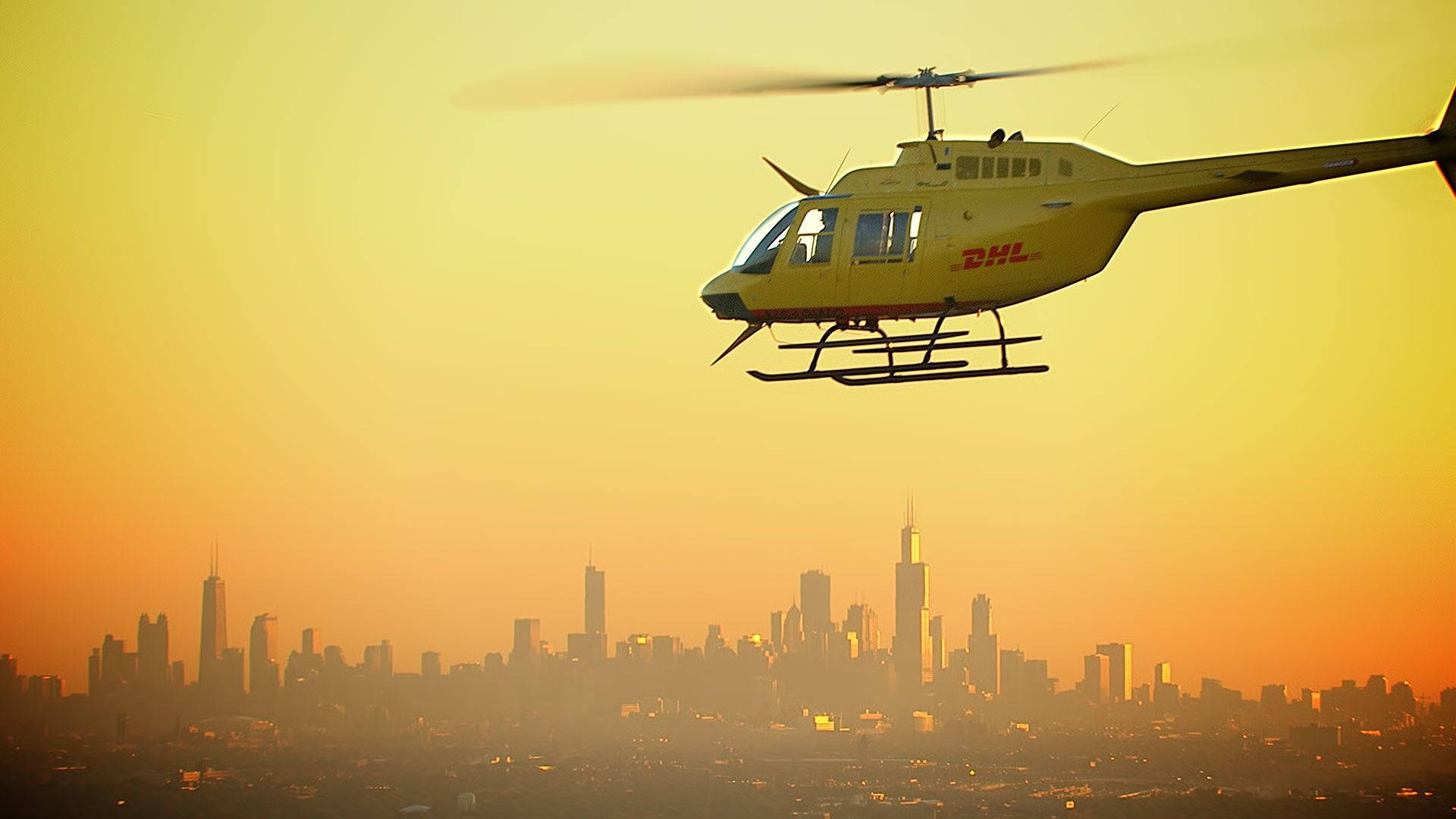 DHL Helicopter Delivery Wallpaper