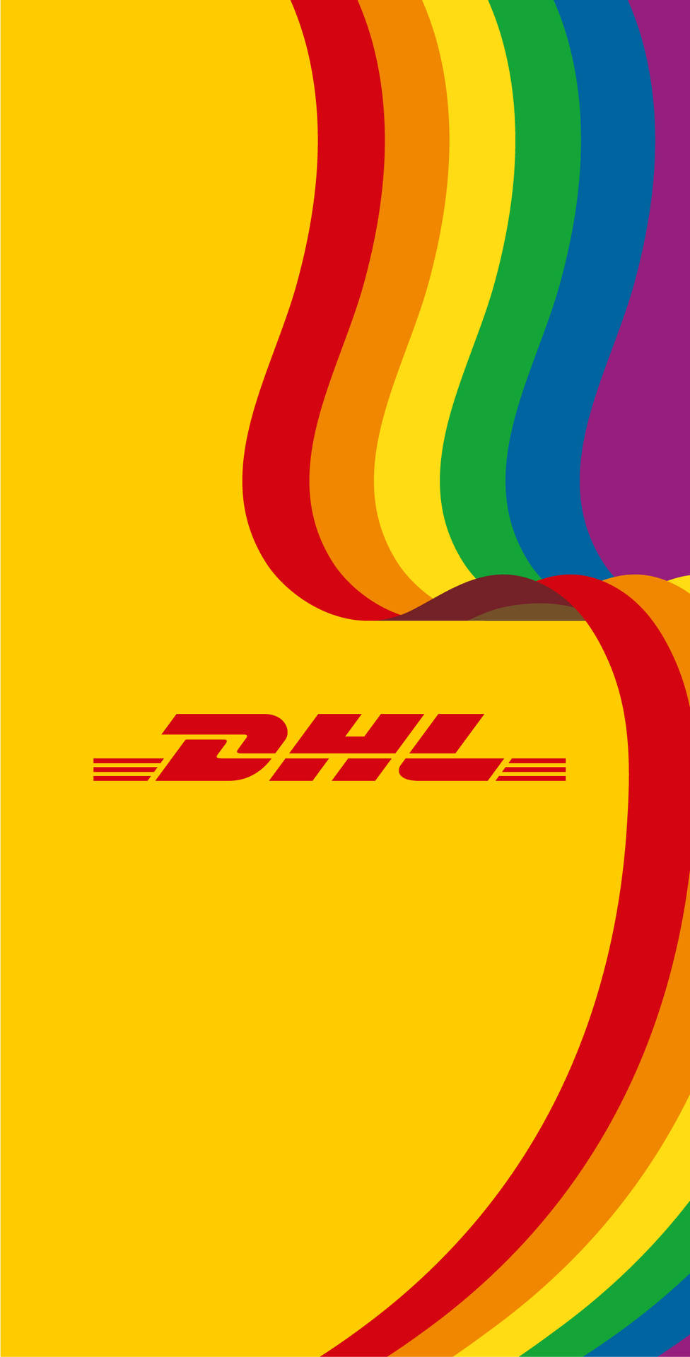 DHL Logo In Rainbow Wallpaper