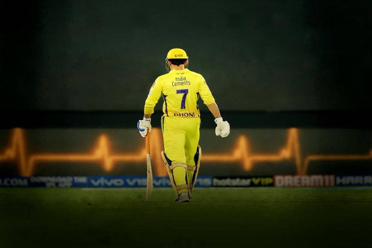 Dhoni 7 Walks Out Of The Field Wallpaper