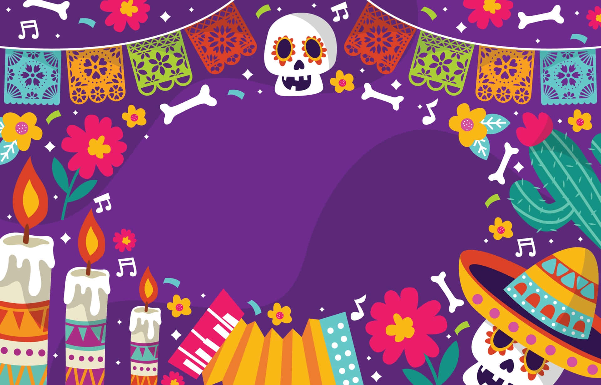 Colorful celebration of Dia De Los Muertos