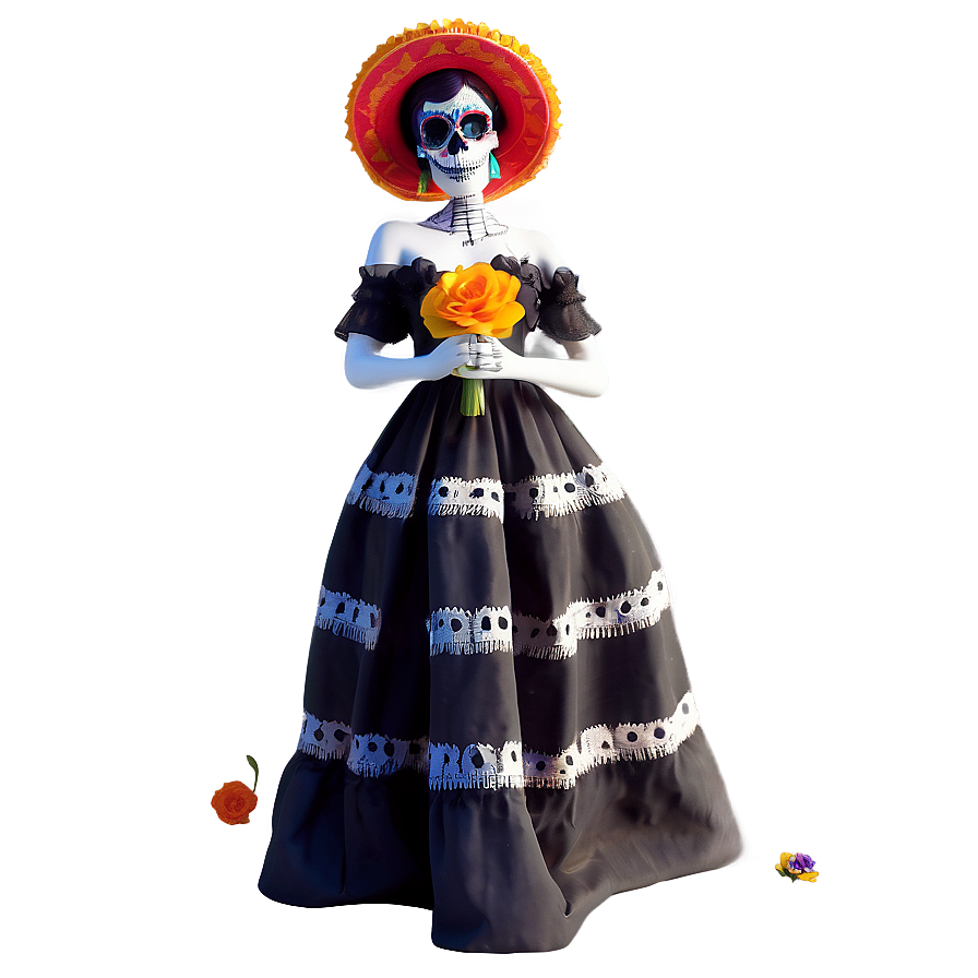 Dia De Los Muertos Catrina Figure Png Ugb8 PNG