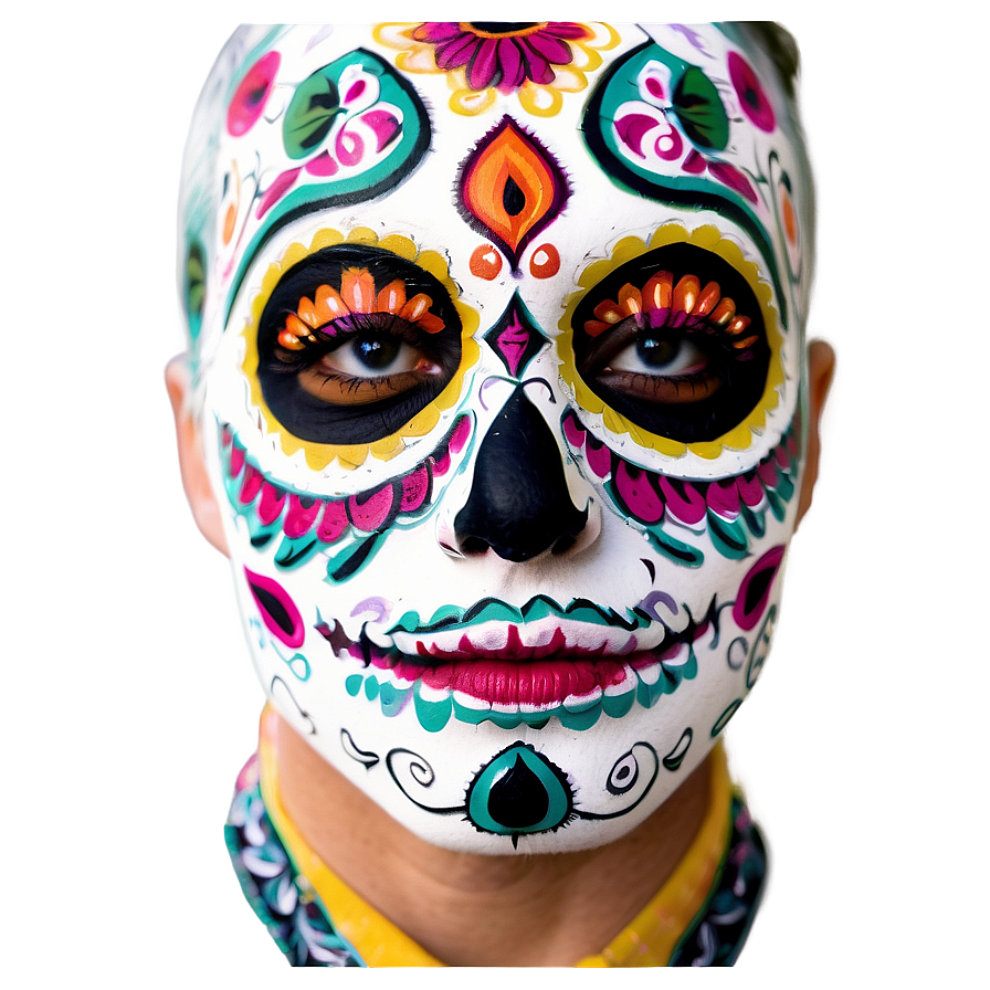 Dia De Los Muertos Face Paint Png 06112024 PNG