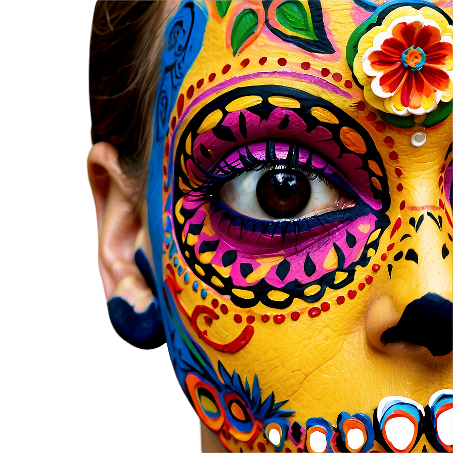 Dia De Los Muertos Face Paint Png 06112024 PNG