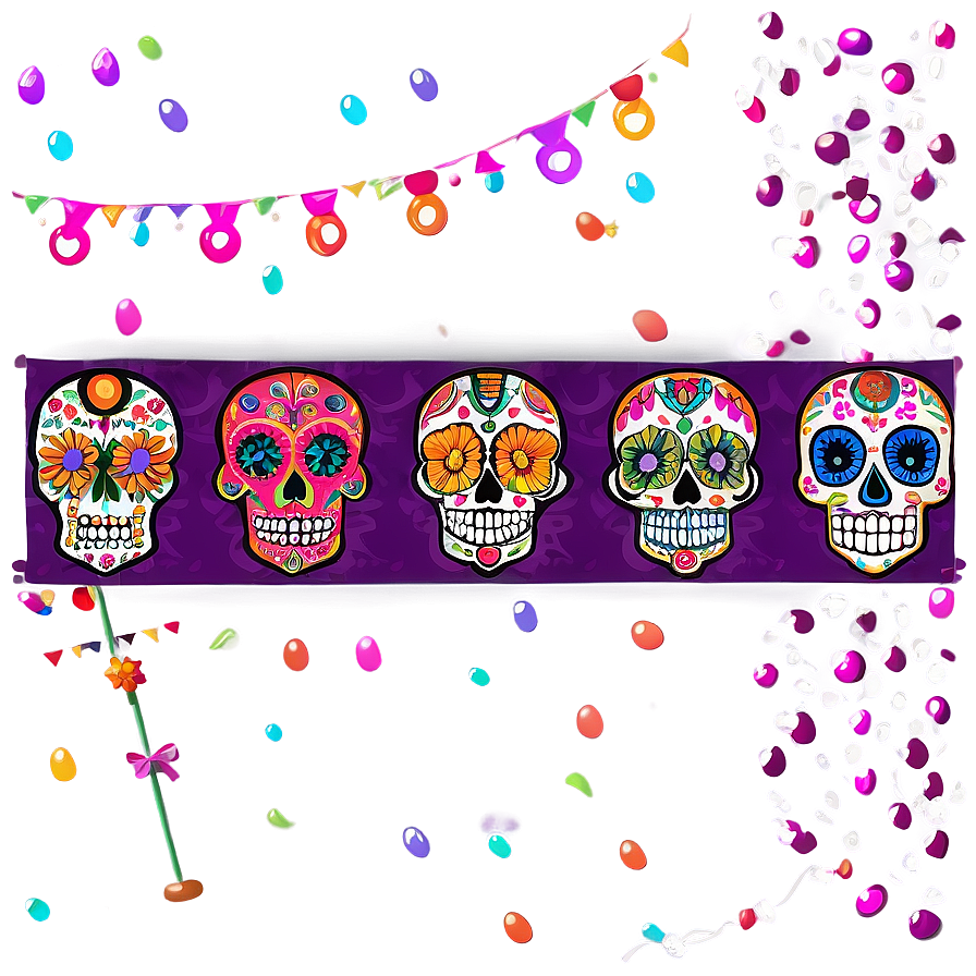 Dia De Los Muertos Festive Banners Png 6 PNG