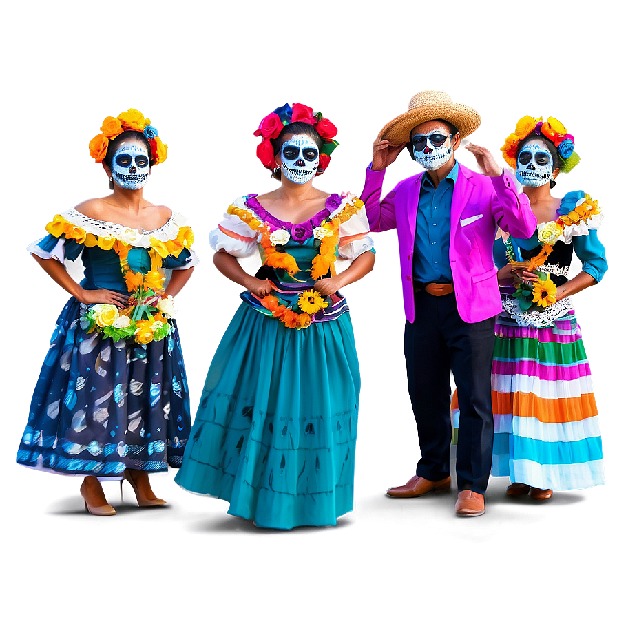 Dia De Los Muertos Folk Dancers Png 15 PNG