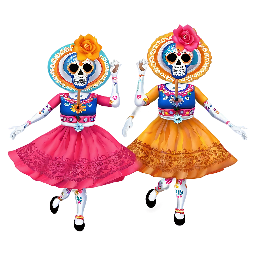 Dia De Los Muertos Folk Dancers Png Jks PNG