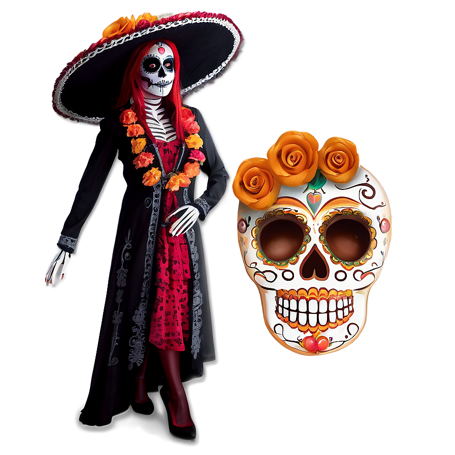 Dia De Los Muertos Historical Costumes Png 06112024 PNG