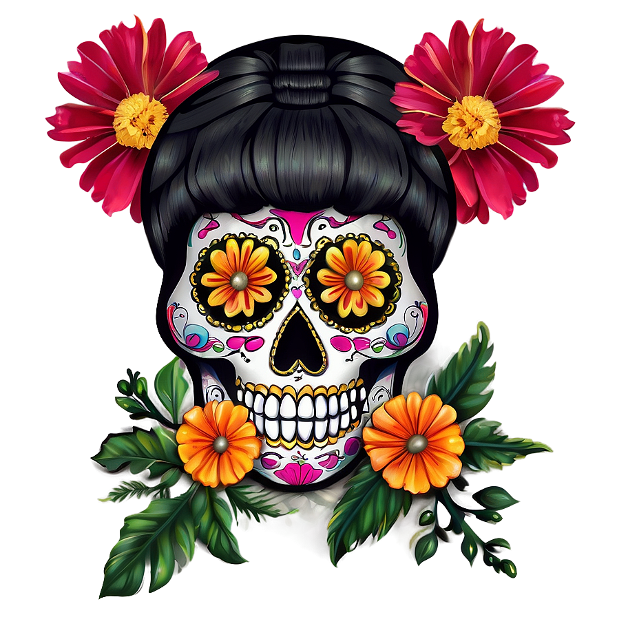 Dia De Los Muertos Marigold Flowers Png Vyy PNG