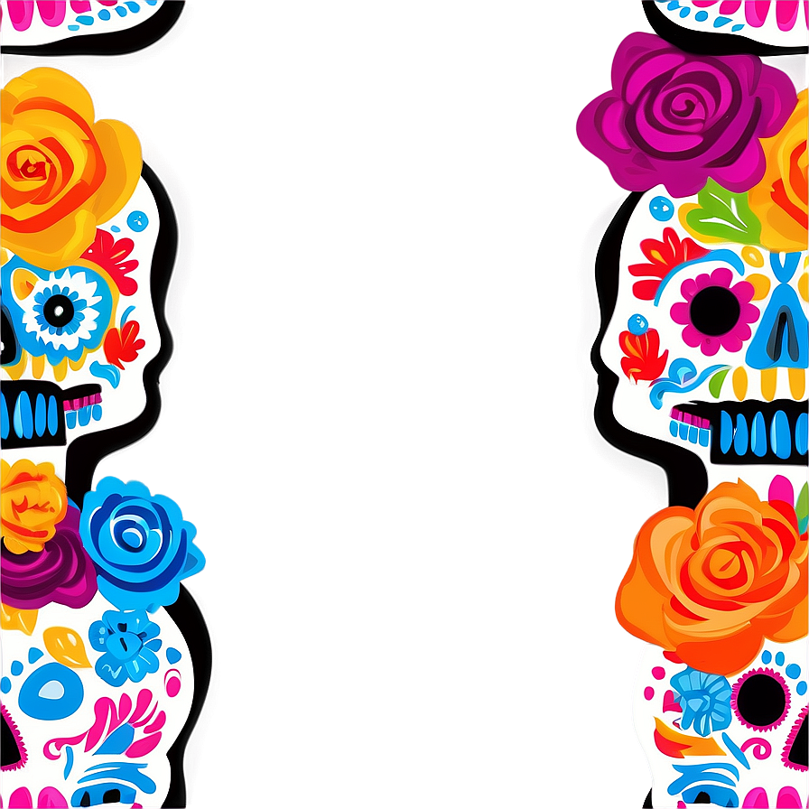 Dia De Los Muertos Sugar Skulls Png 06112024 PNG