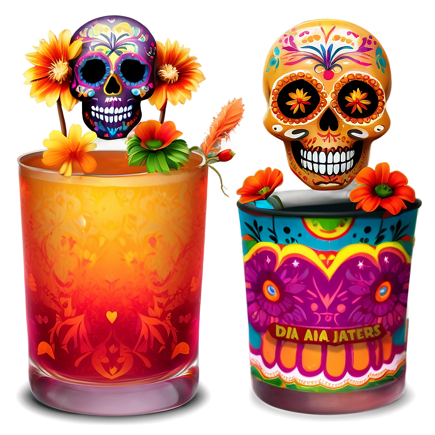 Dia De Los Muertos Themed Beverages Png 15 PNG