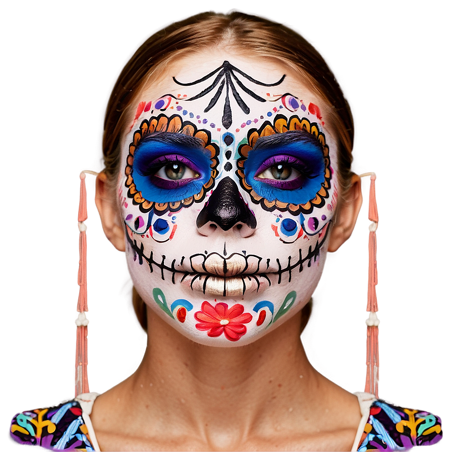 Dia De Los Muertos Themed Makeup Png 06112024 PNG