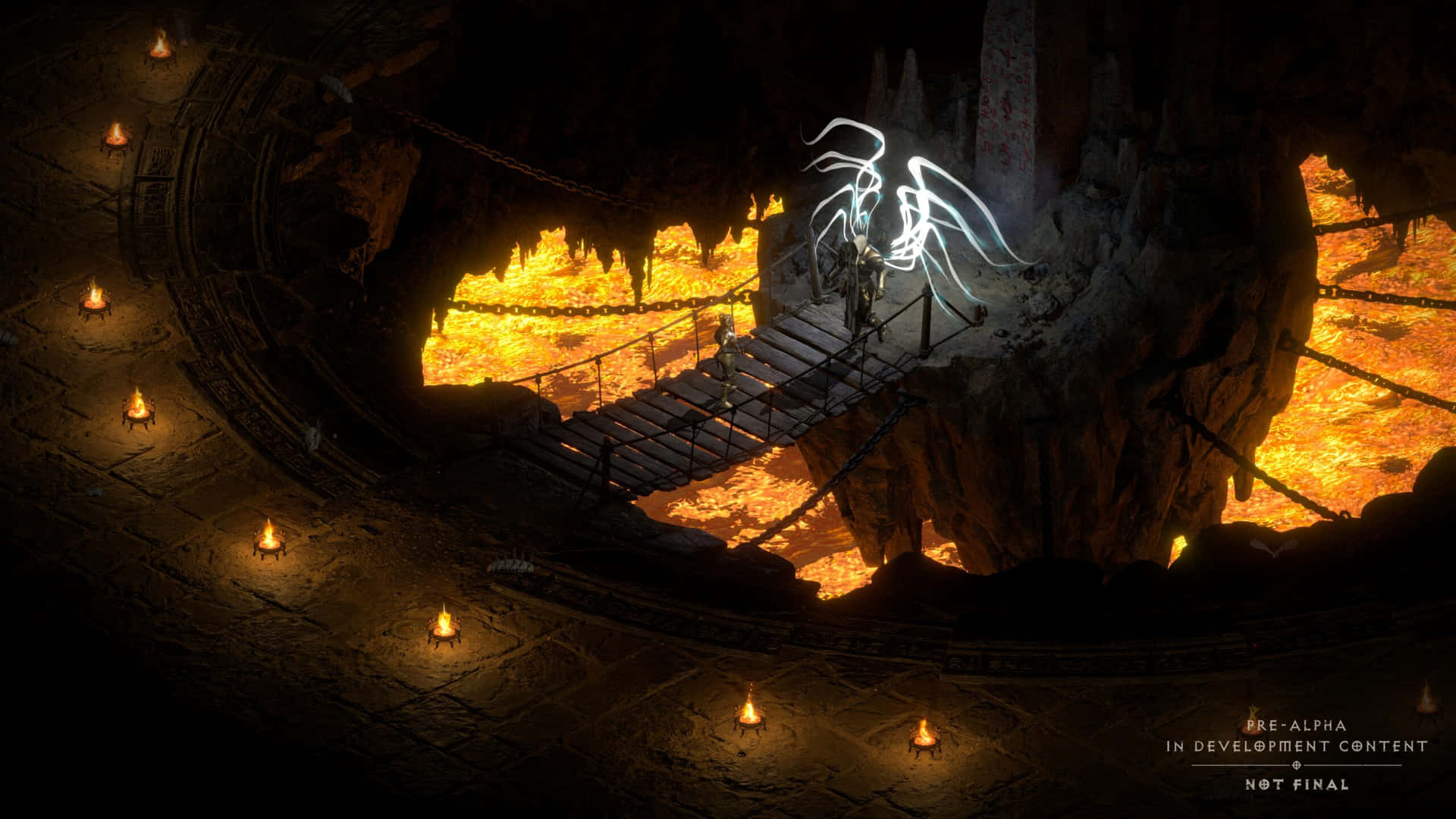 Dyk ned i de dybe af Diablo 2-verden og udforsk djævlenes dyb hver gang du låser din skærm op. Wallpaper