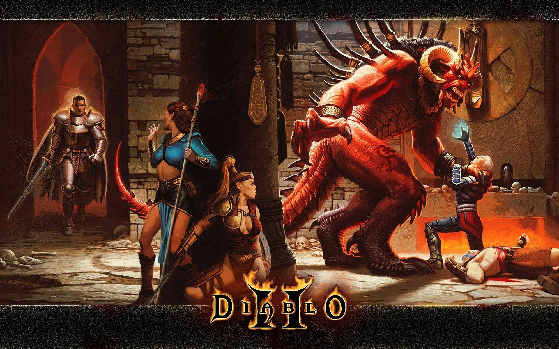Diablo 2 Demon Vs Warrior Wallpaper