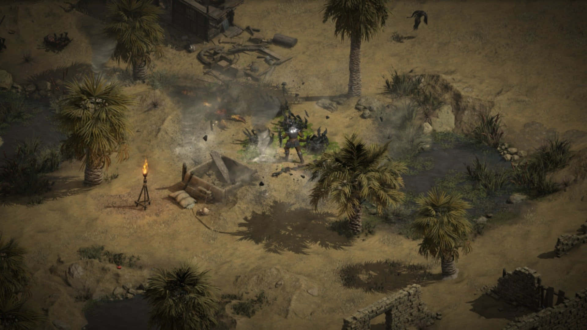 A Warrior Fights for Eternity in Diablo 2 Resurrected" Wallpaper