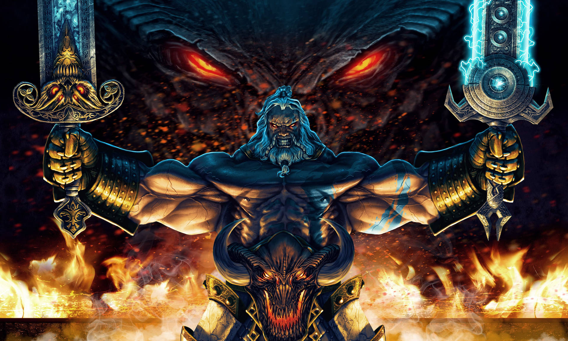 Diablo 3 Skræmmende Barbarer er et frygtindgydende tapet. Wallpaper