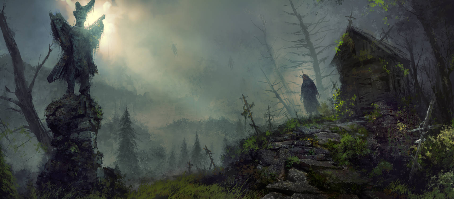 Diablo 4 Forest View Concept Art Wallpaper