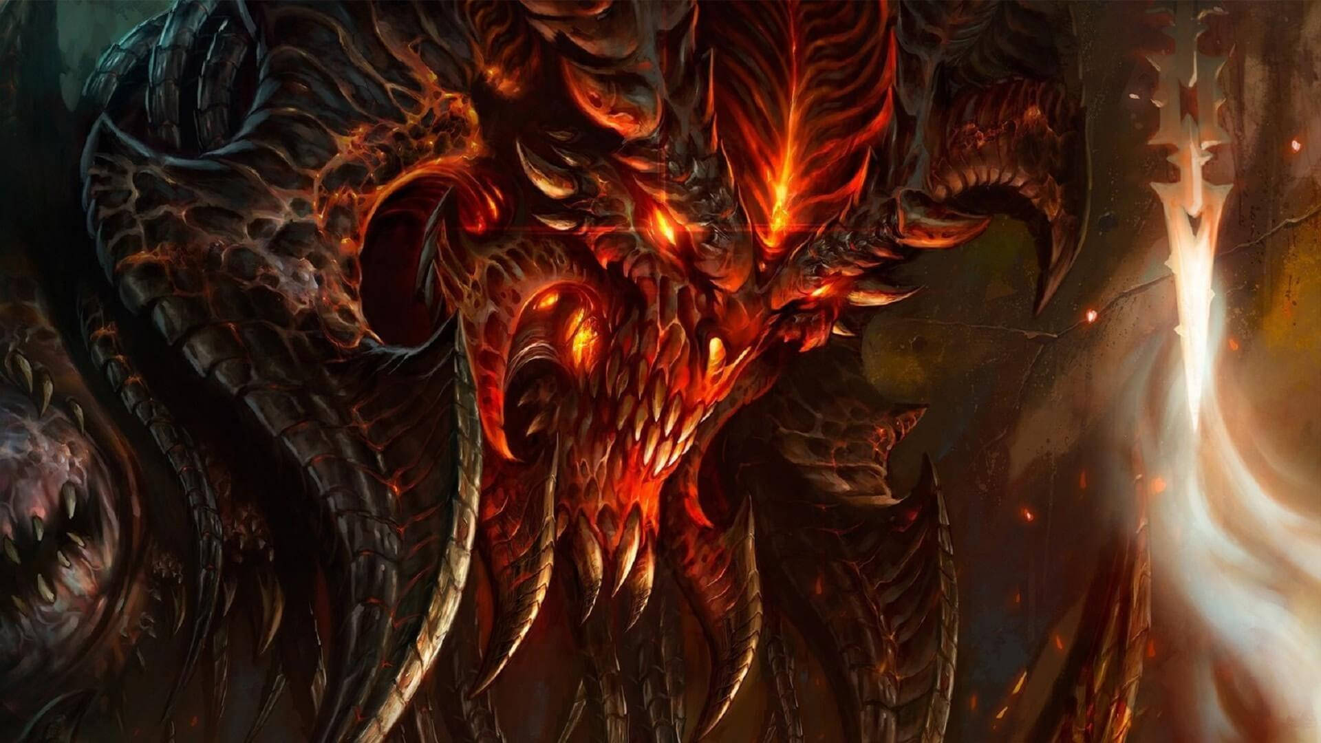 Diablo 4 Red Face Demon Wallpaper