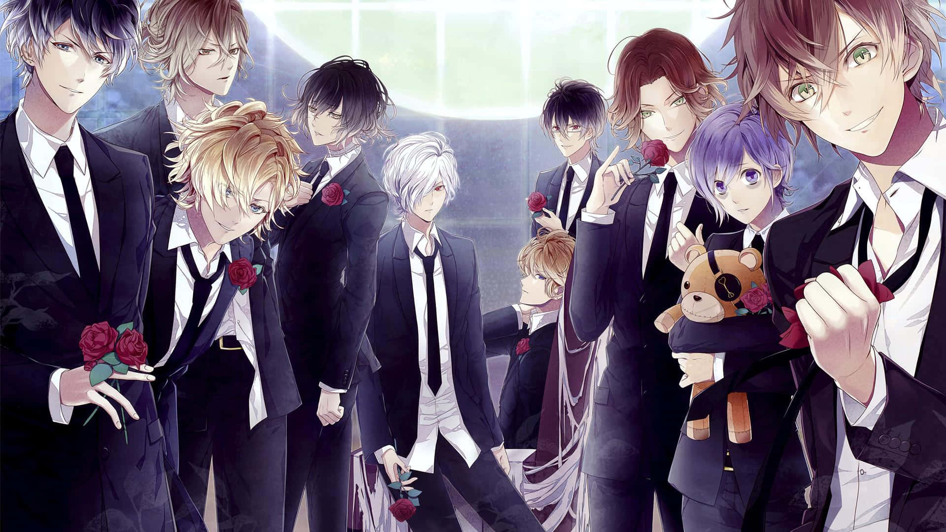 Chibi style Diabolik Lovers characters presenting their love for each other