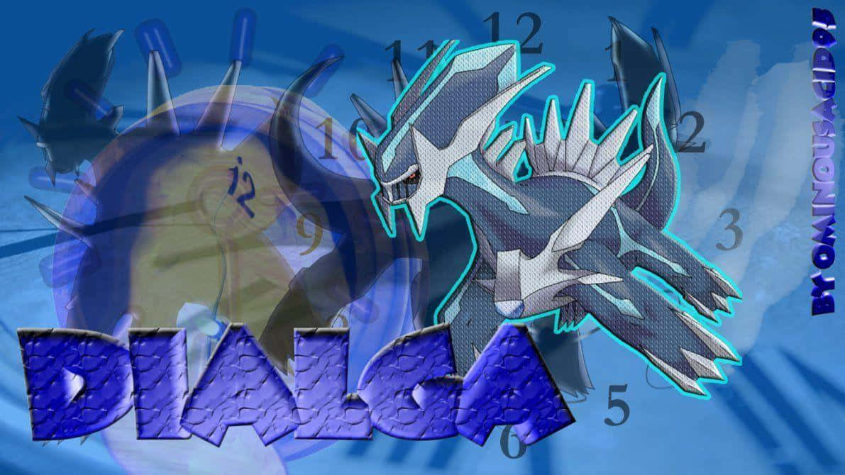 A majestic Dialga emerging from the night sky