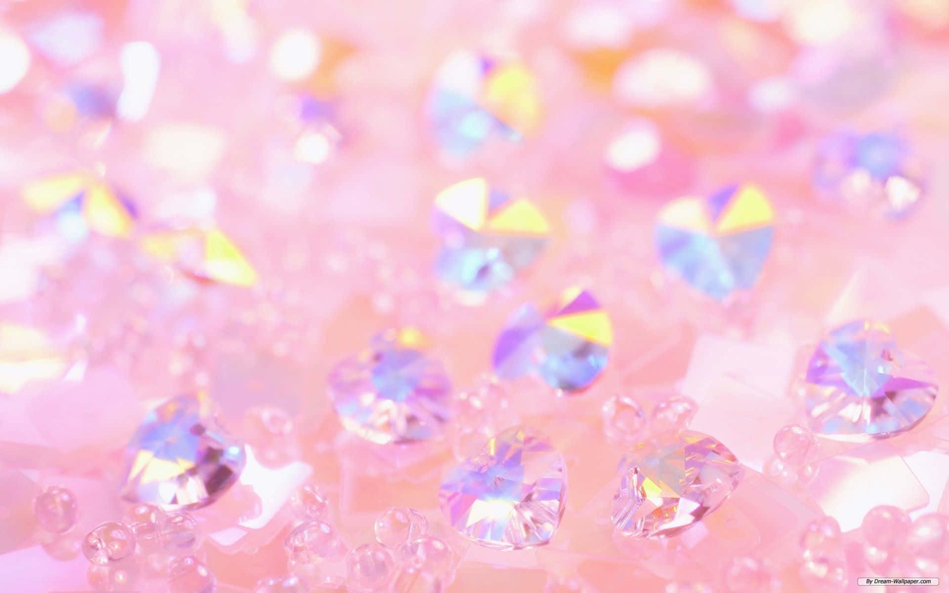 Fotoestetica Di Un Diamante Scattata Su Una Superficie Rosa Sfondo